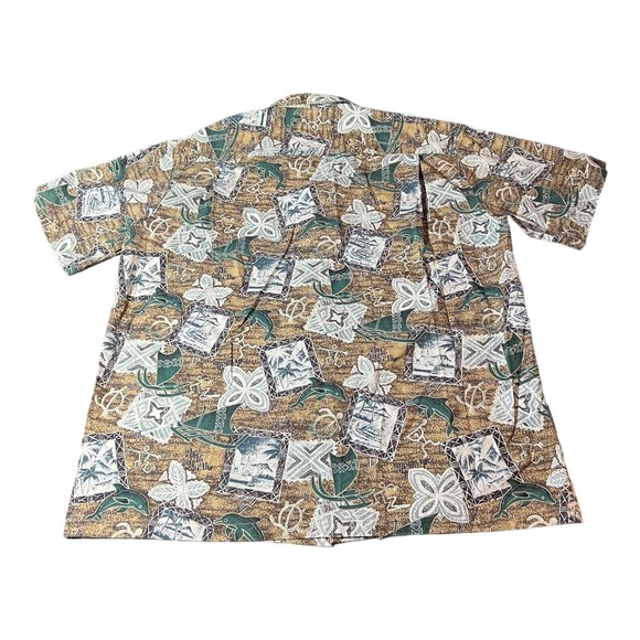 Winnie Fashion Hawaiian Vintage Button Down Sea Life Dolphin Shirt Men’s Size XL - Picture 4 of 6